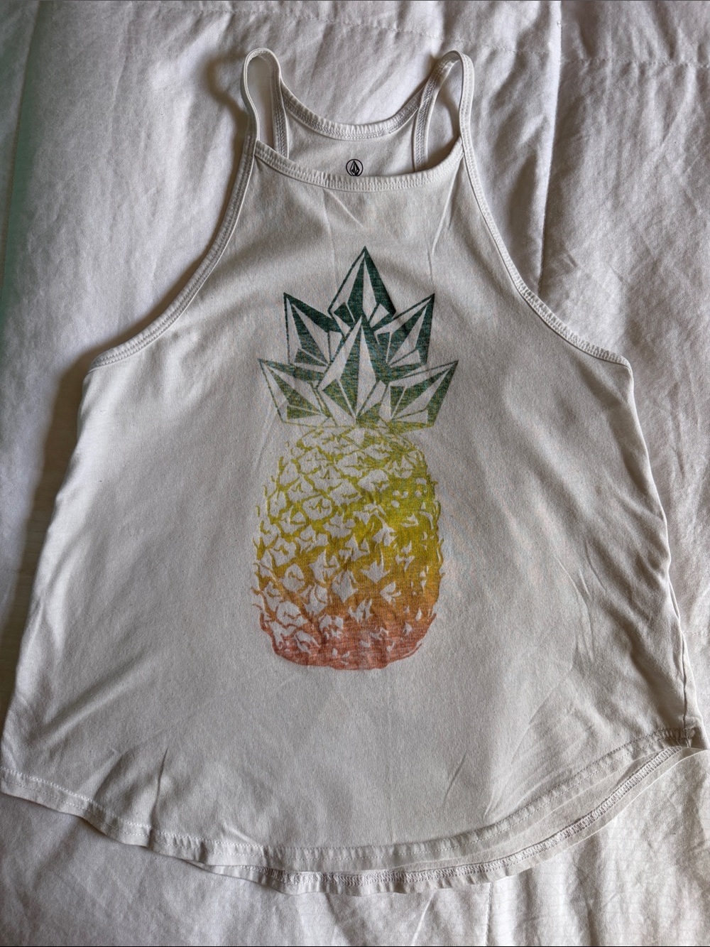 Volcom White Logo Tank Top